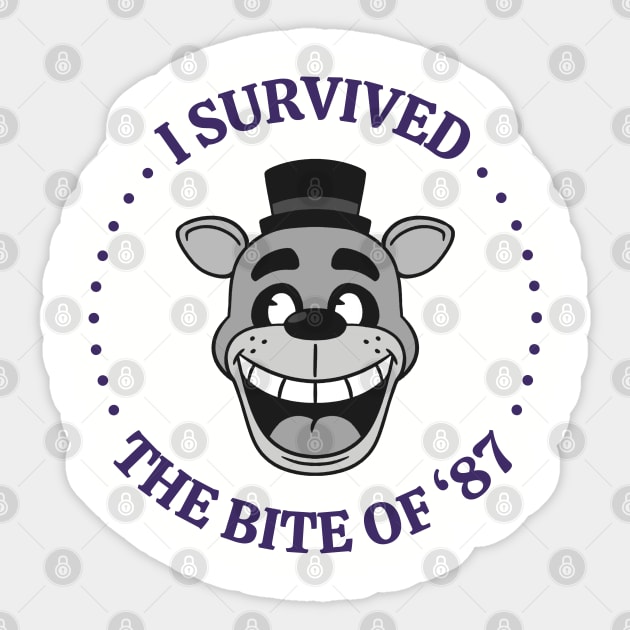 FNAF - Five Nights at Freddy's - the bite of '87 Sticker by KUKUL